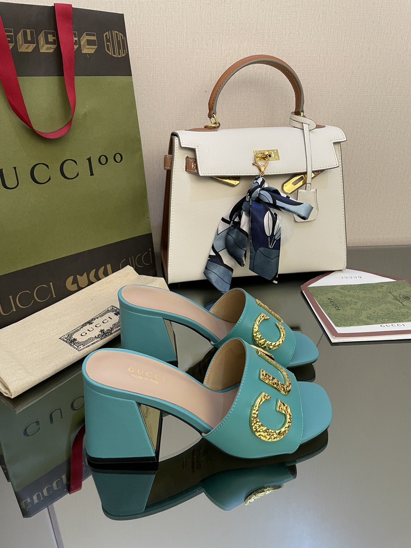 Gvc*1 Women’s ‘Gvc*1’ Slide Sandal Jade Green For Women GG