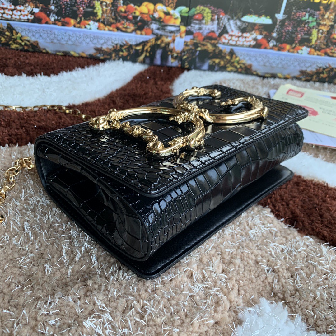 Dolce & Gabbana DG Girls Cross Body Bag Black For Women 8.3in/21cm DG