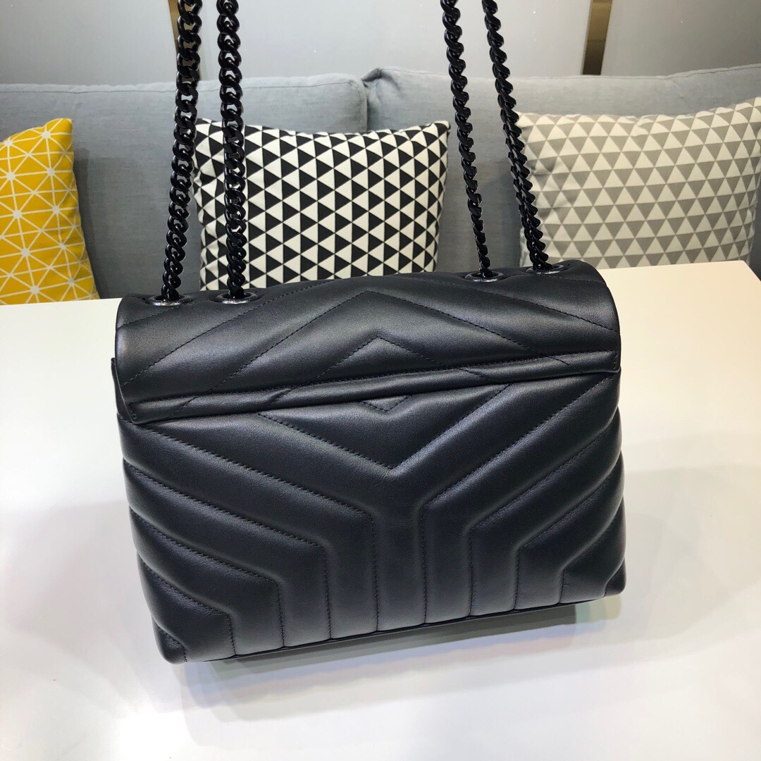 Sa1nt Lau*nt Loulou Small Chain Bag In Matelassé “Y” Black For Women 9.8in/23cm Y51 494699DV7281000