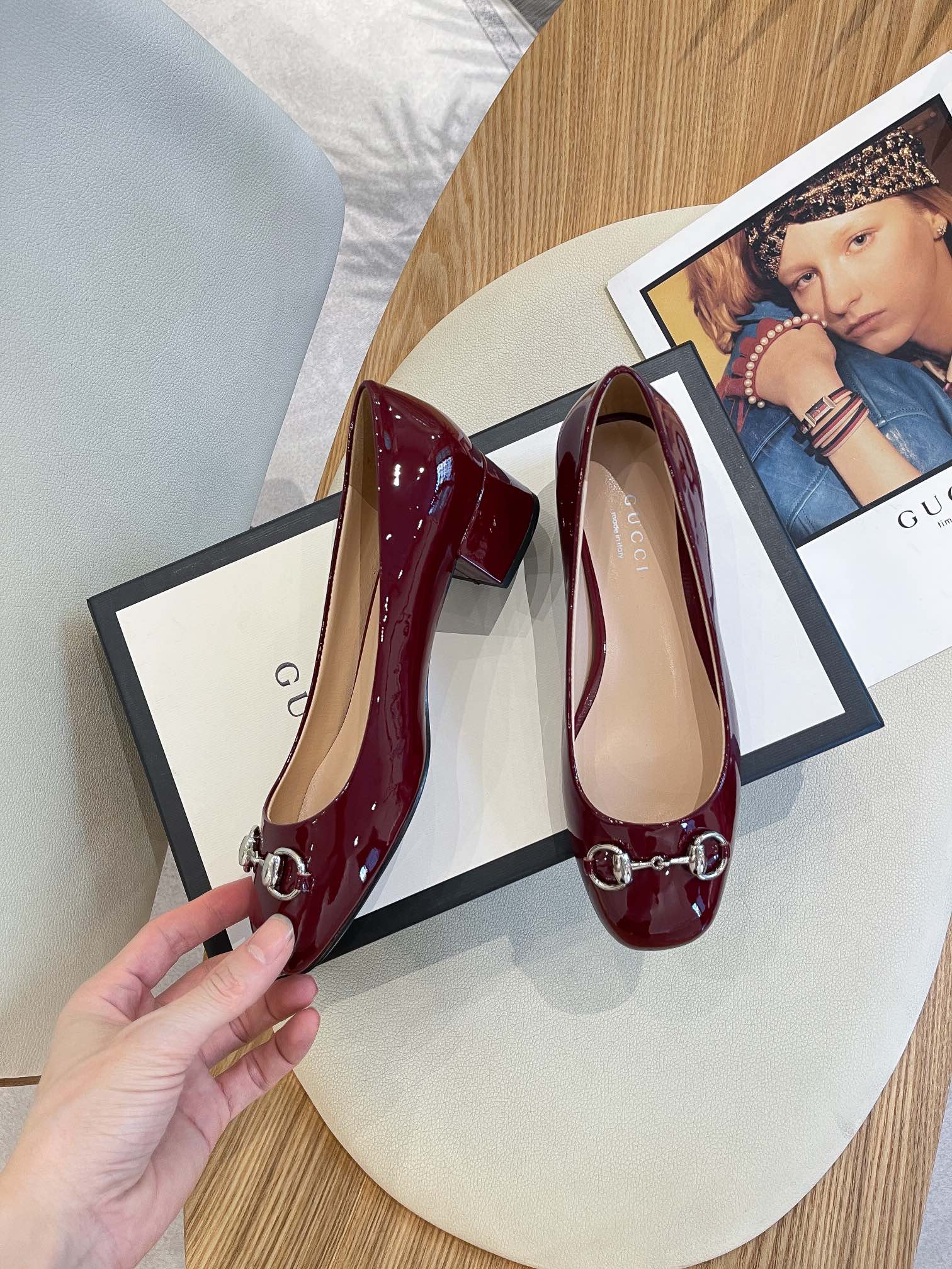 Gvc*1 Women’s Ballet Flat With Horsebit Red For Women GG