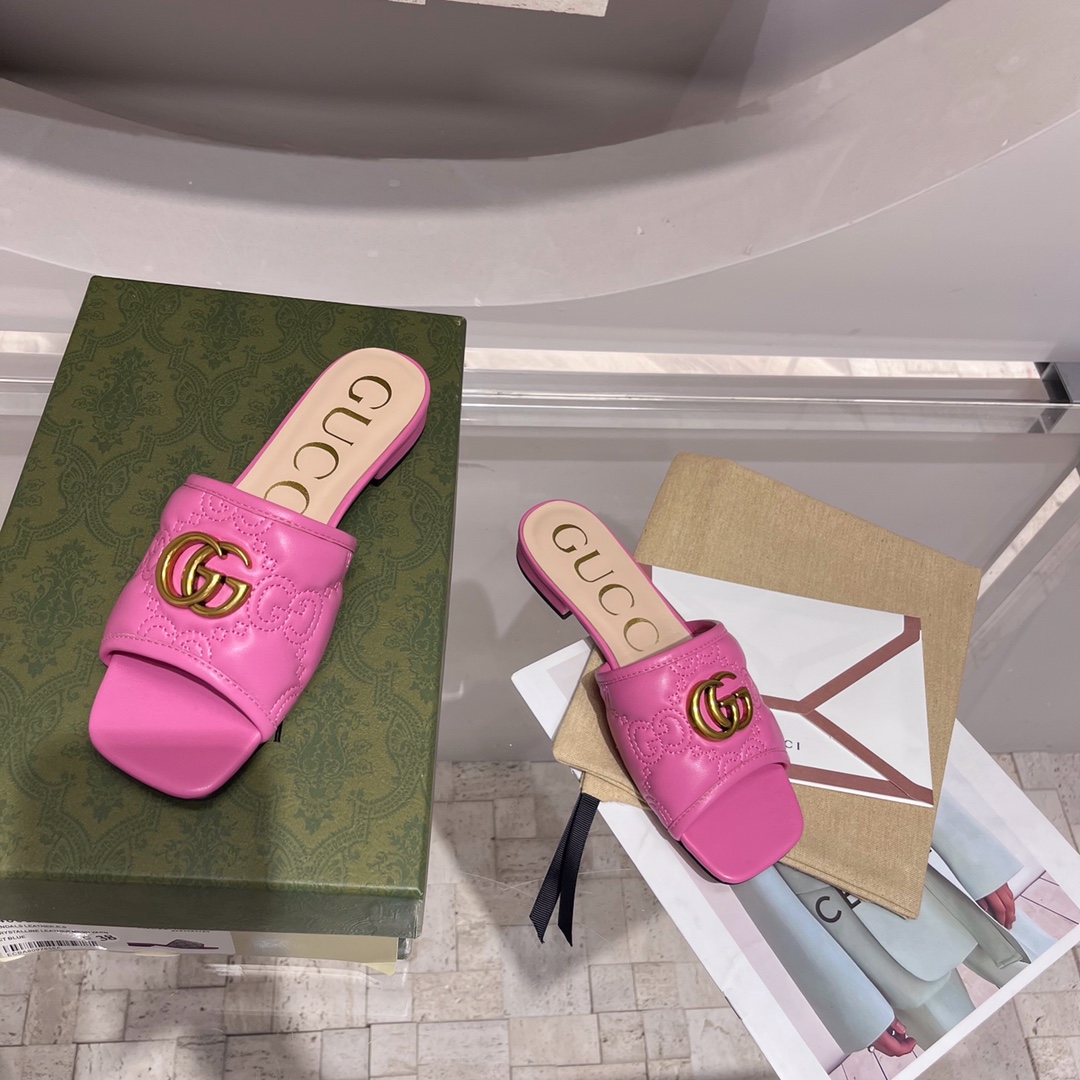 Gvc*1 Women’s Slide Sandal With Double G Pink For Women GG