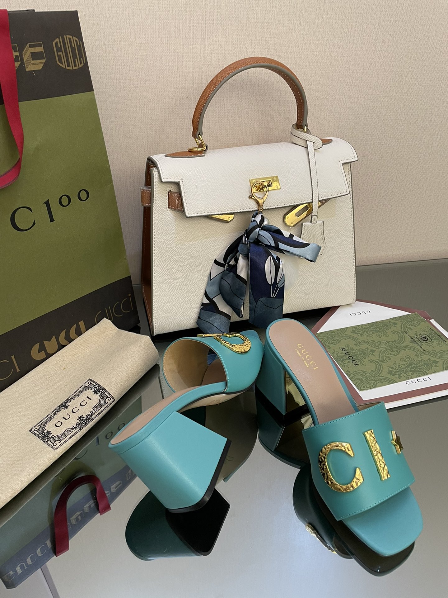 Gvc*1 Women’s ‘Gvc*1’ Slide Sandal Jade Green For Women GG