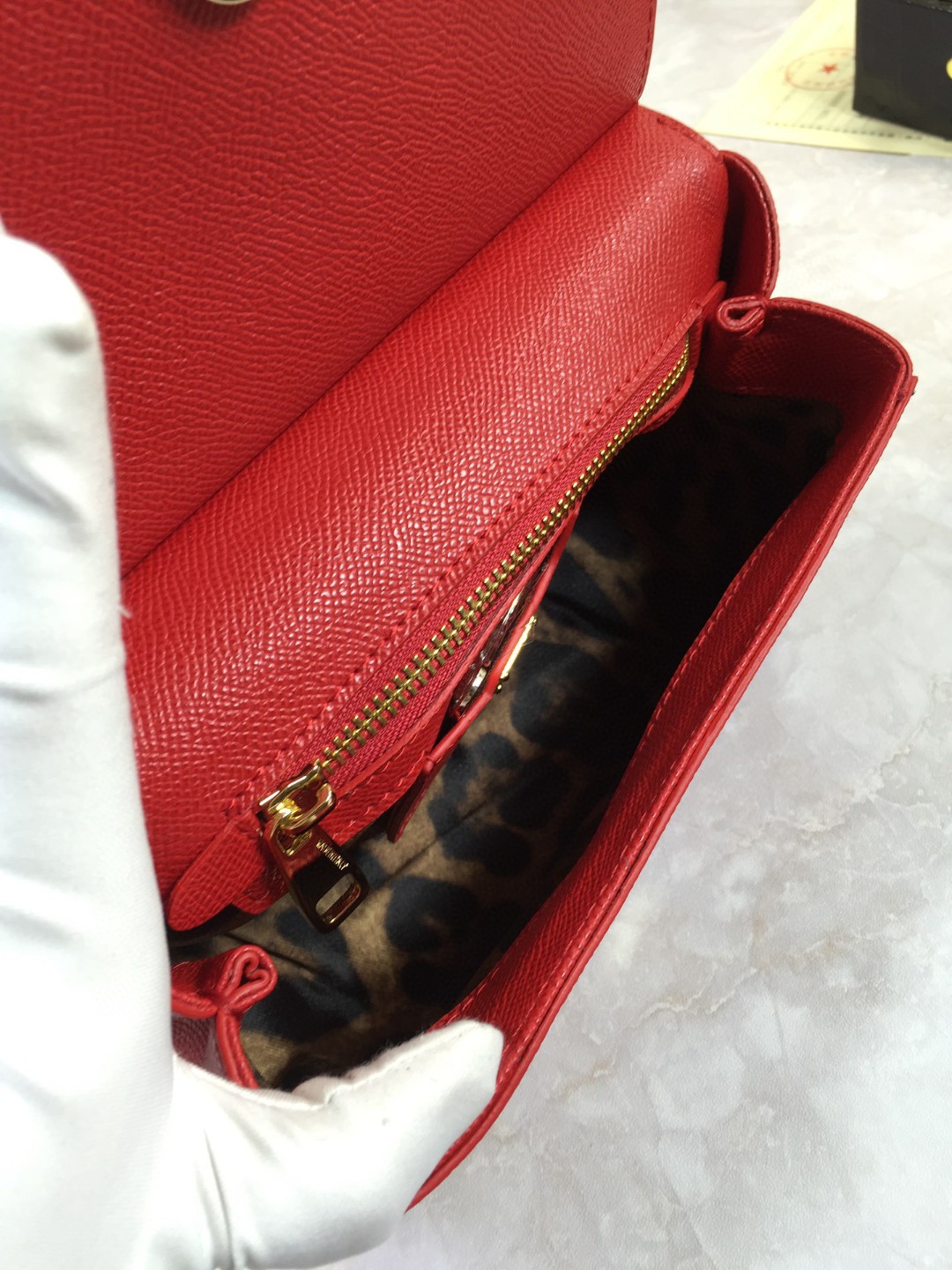 Dolce & Gabbana Medium Sicily Handbag In Dauphine Red For Women 10.2in/26cm DG BB4347A100180303