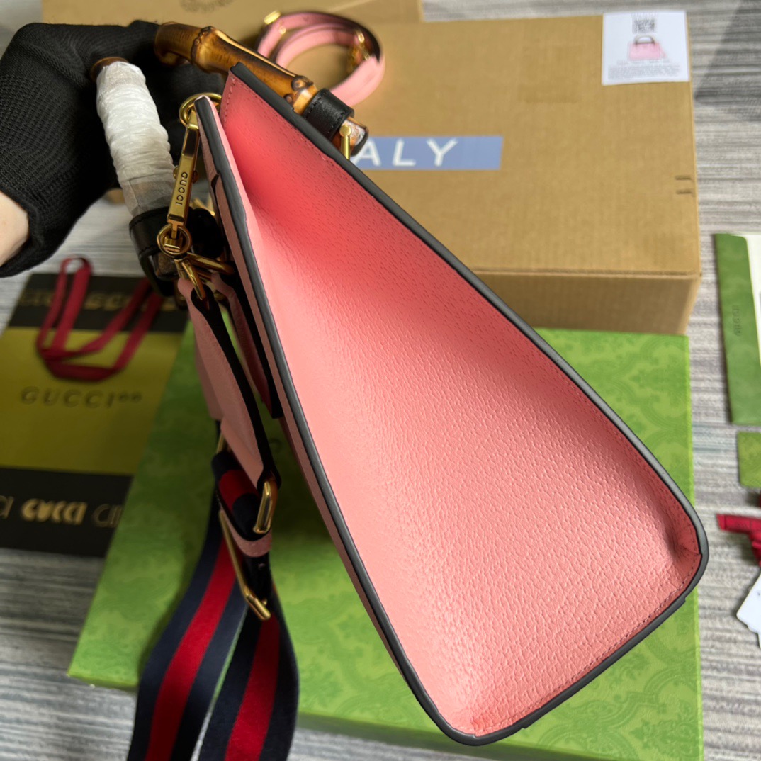 Gvc*1 Diana Medium Tote Bag Pink For Women, Women’s Bags 11in/27cm GG