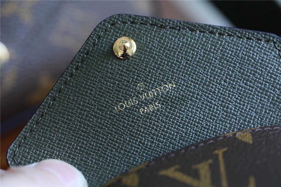 L0vis Vvtt0n Felicie Strap & Go Monogram Canvas Khaki Green For Women, Women’s Wallets 6.7in/17cm LV M80091