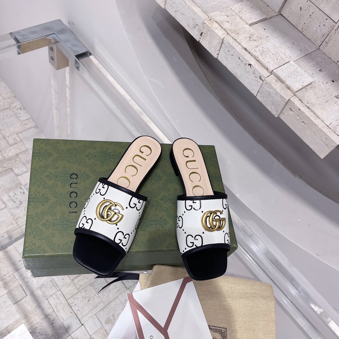 Gvc*1 Women’s GG Raffia Effect Slide Black For Women GG