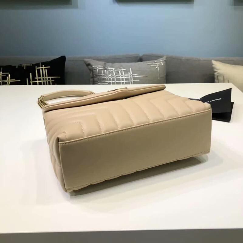 Sa1nt Lau*nt Loulou Small Chain Bag In Matelassé “Y” Beige For Women 9.8in/23cm Y51 494699DV7272721