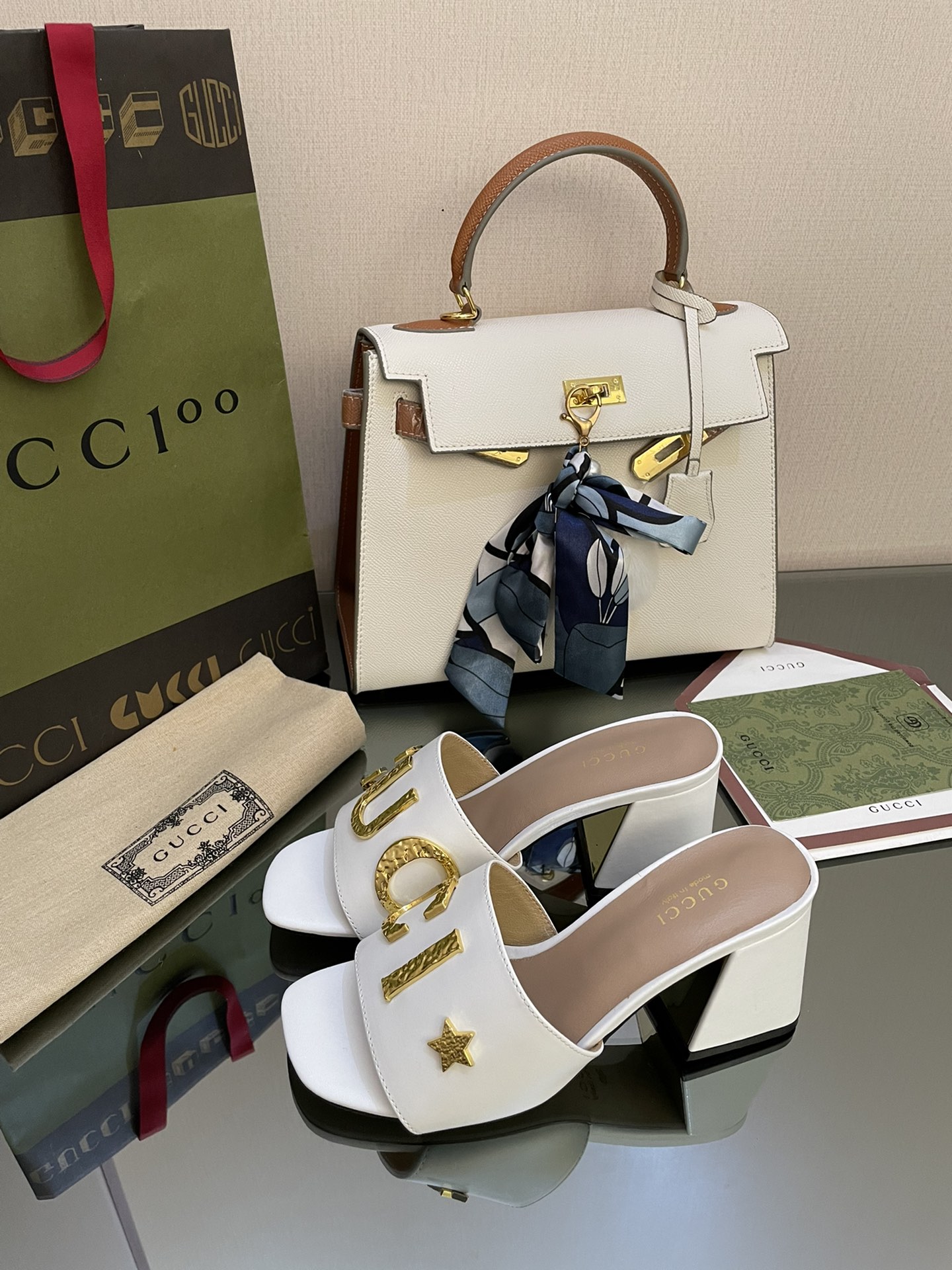 Gvc*1 Women’s ‘Gvc*1’ Slide Sandal White For Women GG