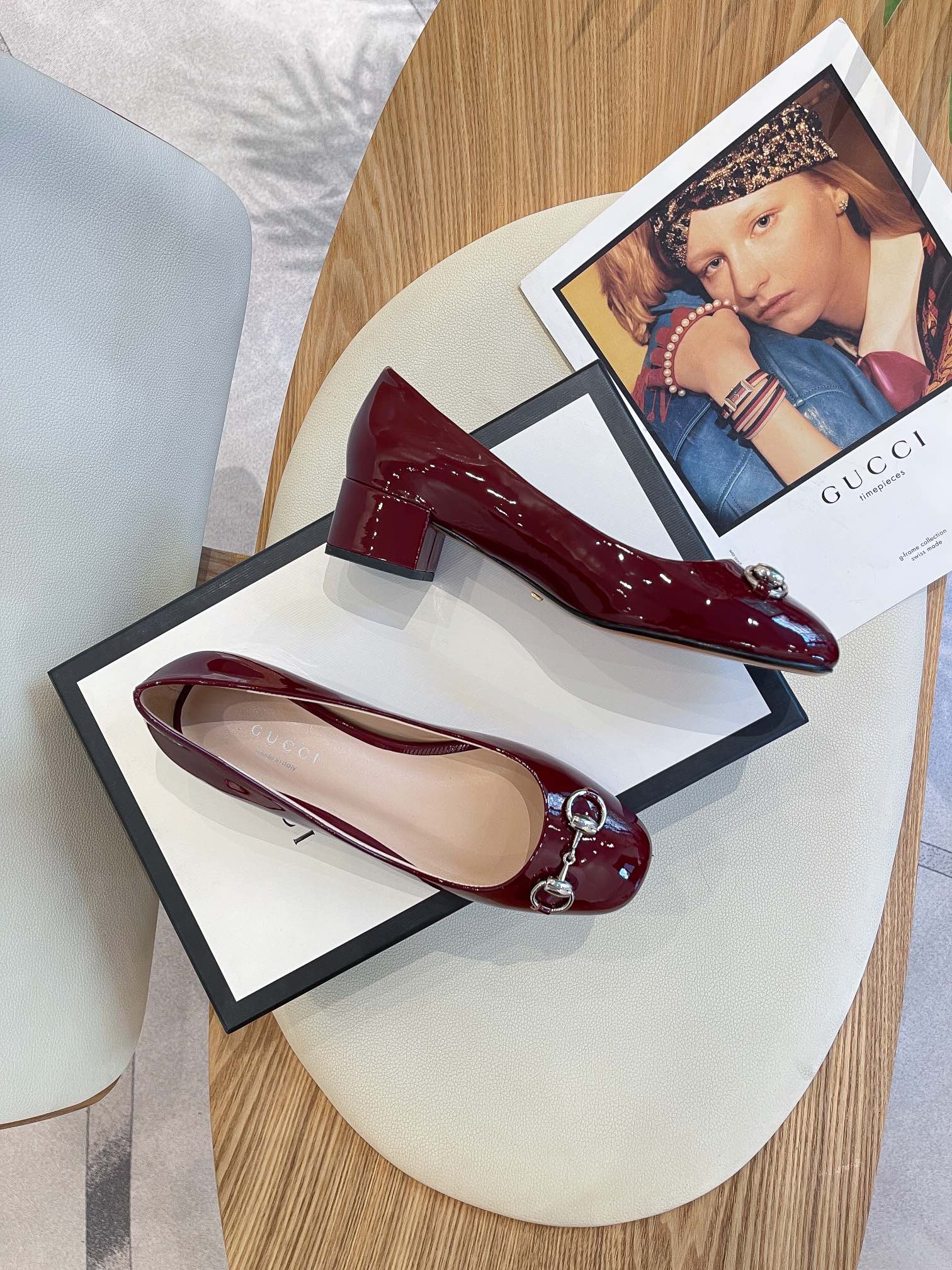 Gvc*1 Women’s Ballet Flat With Horsebit Red For Women GG