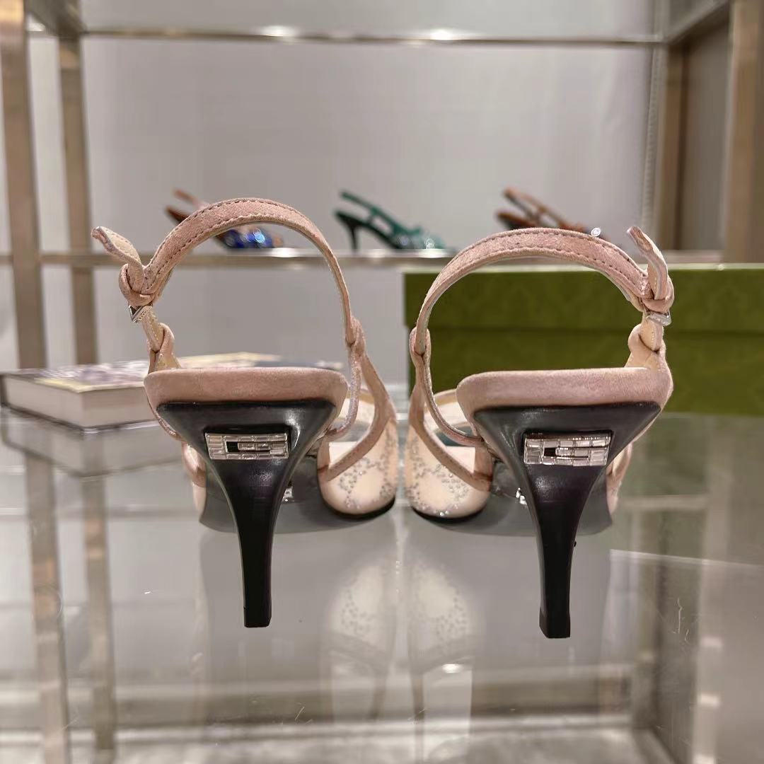 Gvc*1 Women’s GG Slingback Mid-Heel Pump Beige For Women GG