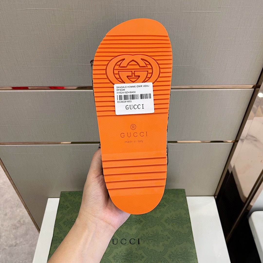 Gvc*1 Men’s Slide Sandal With Straps Gray Orange For Men 658020 2HK60