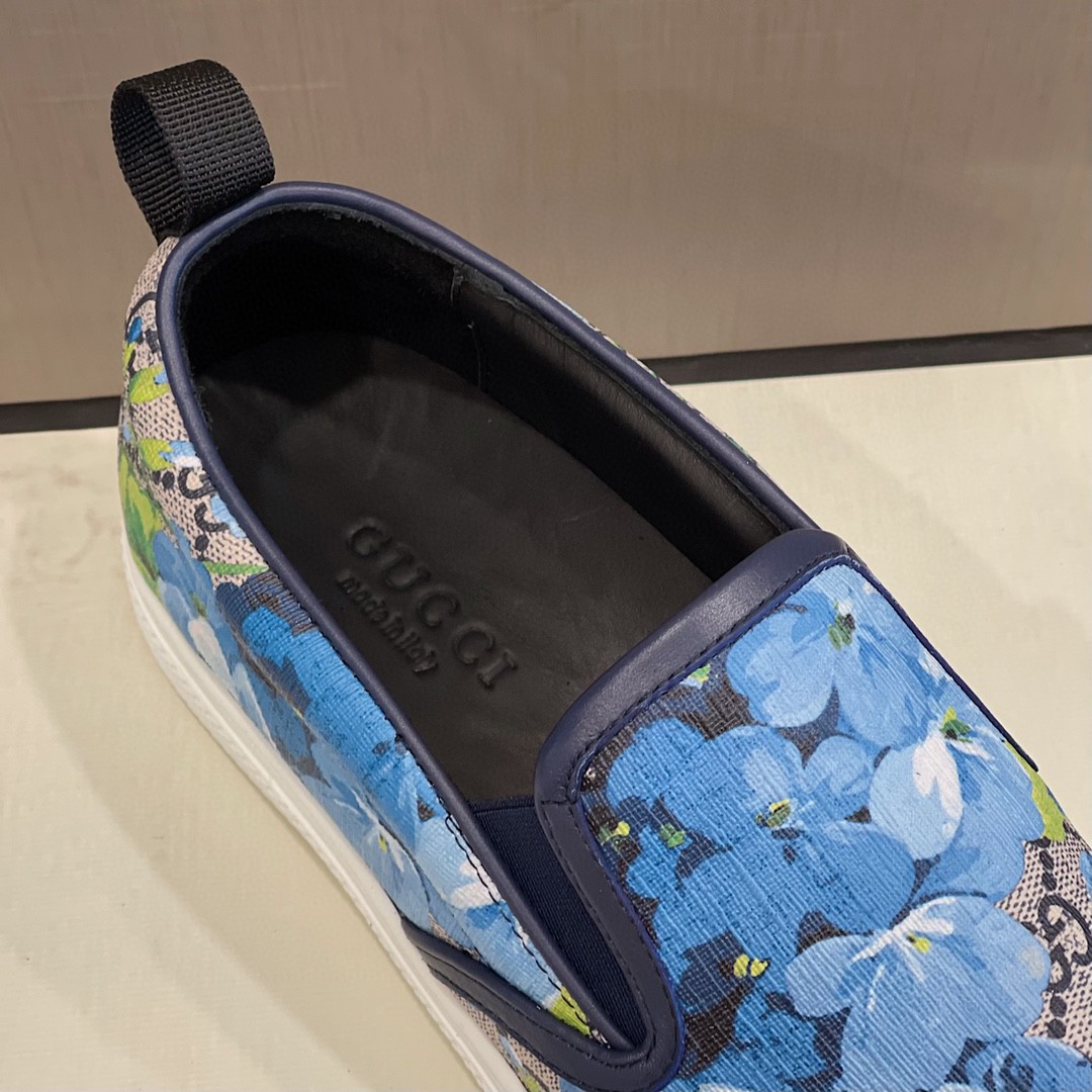 Gvc*1 Men’s GG Svp*me Canvas Slip-On Blue Flowers For Men 546152 KU2E0 8471
