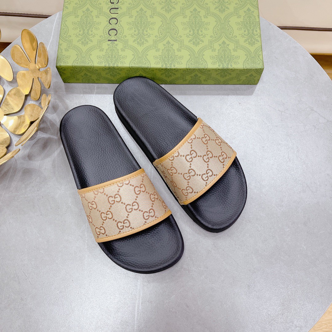 Gvc*1 Women’s GG Slide Sandal Black And Brown For Women 407345