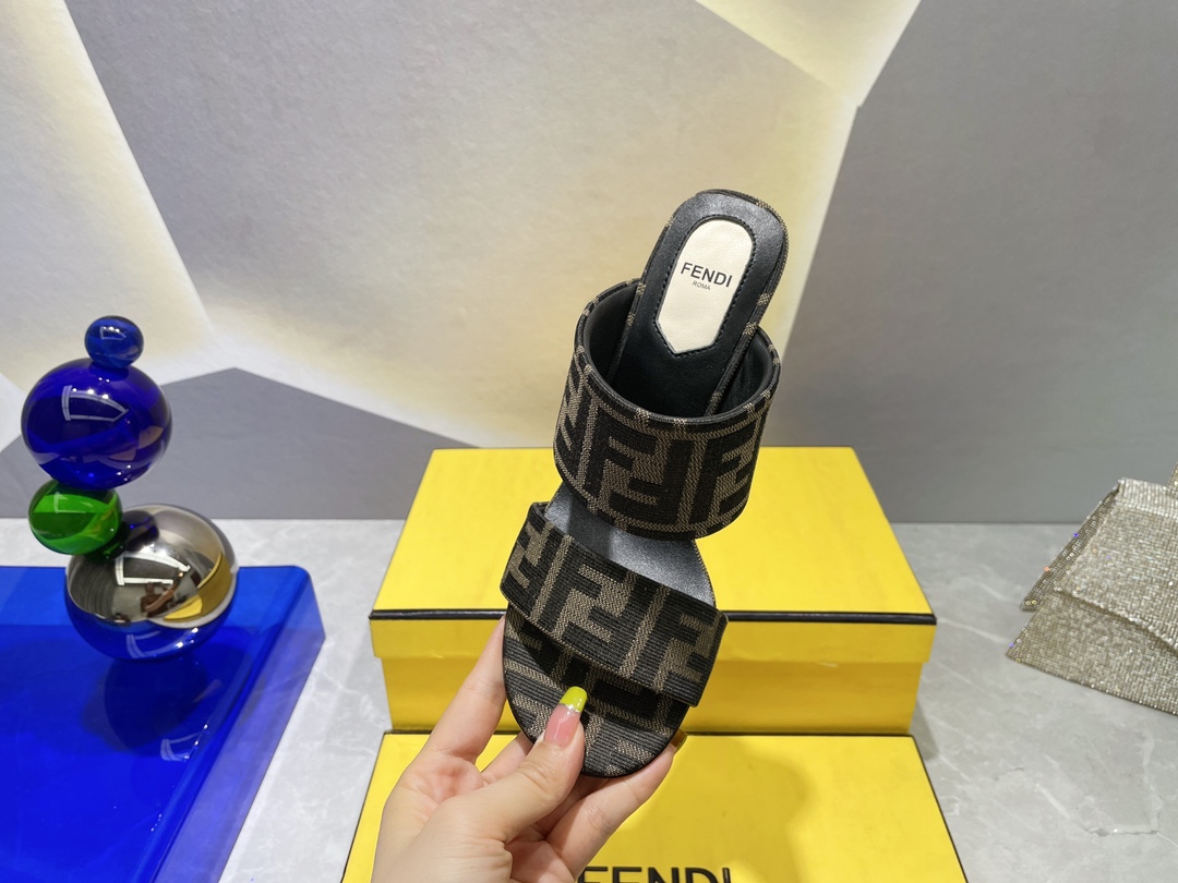 F**di First Brown High-Heeled Sandals For Women