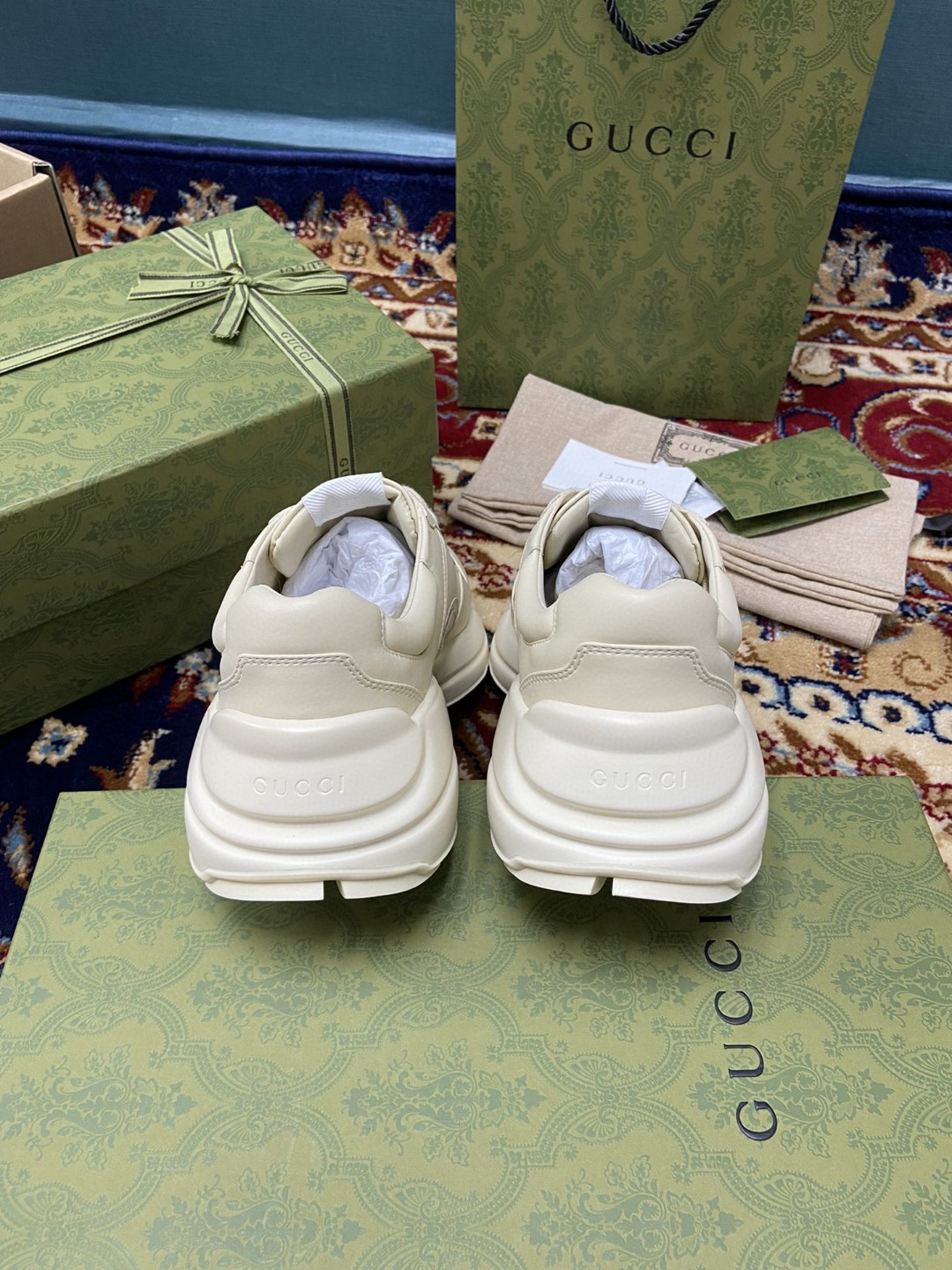 Gvc*1 Women’s Rhyton Sneakers With Lemon Gvc*1 White Ivory For Women ‎684899 DRW00 9522