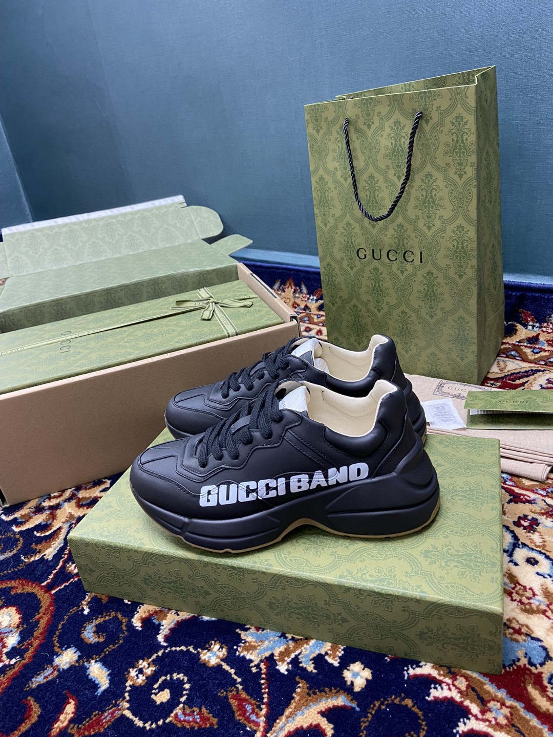 Gvc*1 Men’s Rhyton Sneakers With Gvc*1 Band Black For Men 599145 DRW00 1000