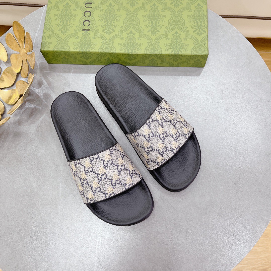 Gvc*1 Women’s GG Slide Sandal With Bees Black For Women 407345