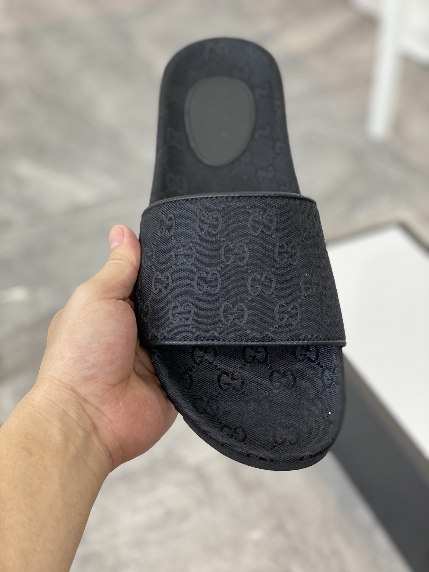 Gvc*1 Men’s GG Slide Sandals Black For Men 624695