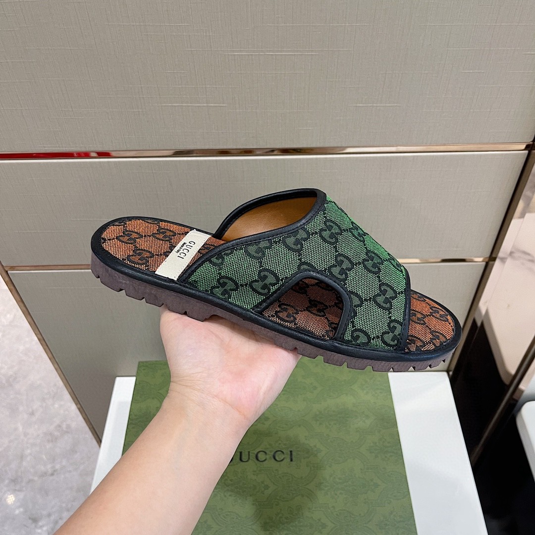 Gvc*1 Men’s GG Svp*me Slide Sandal Orange And Green For Men ‎624879