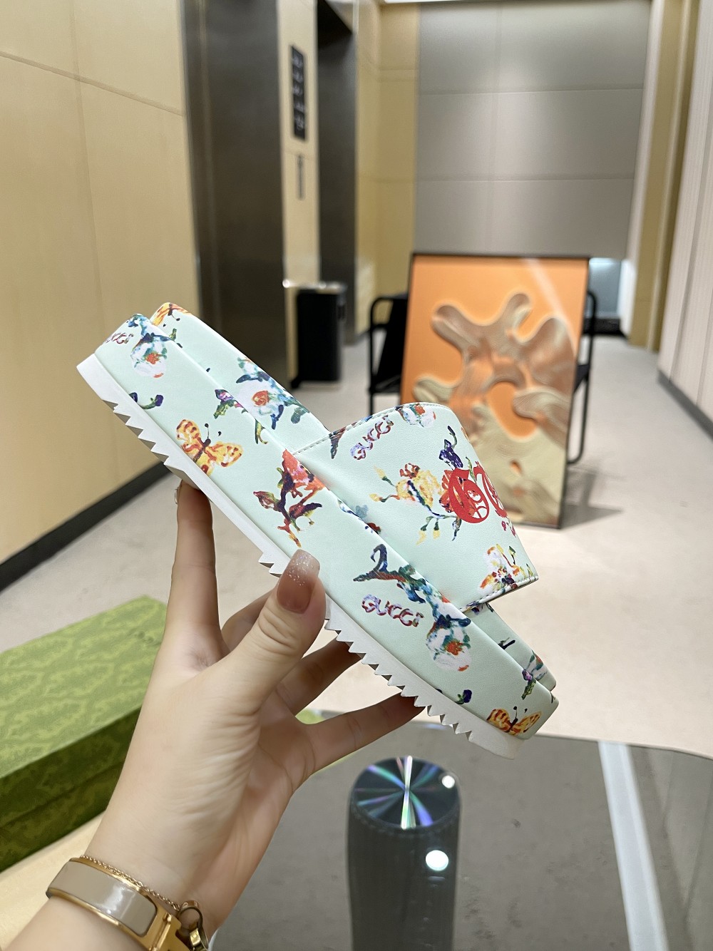 Gvc*1 Women’s GG ‘Soave’ Platform Sandal White For Women GG