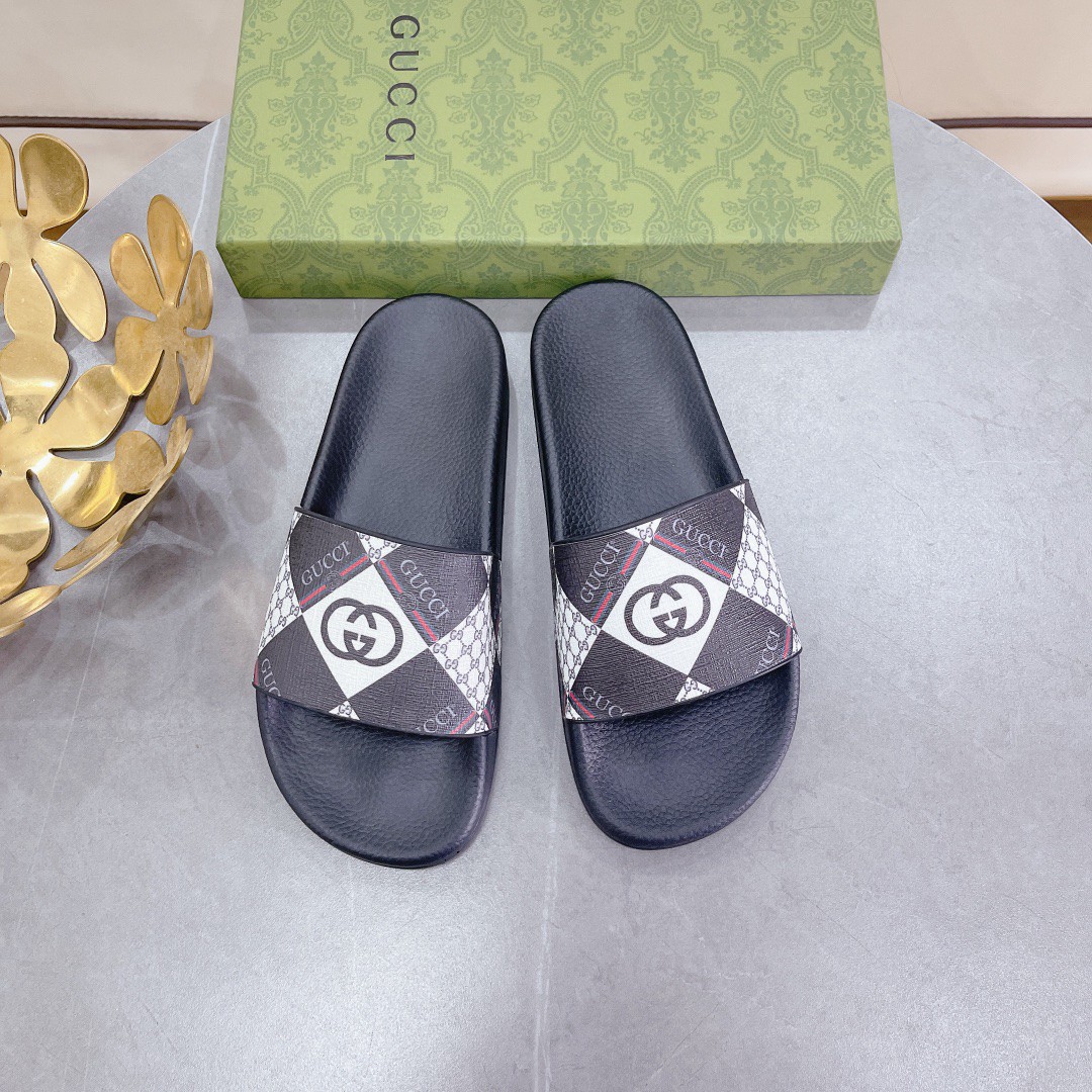 Gvc*1 Women’s Logo GG Svp*me Slides With Web Black For Women 408508