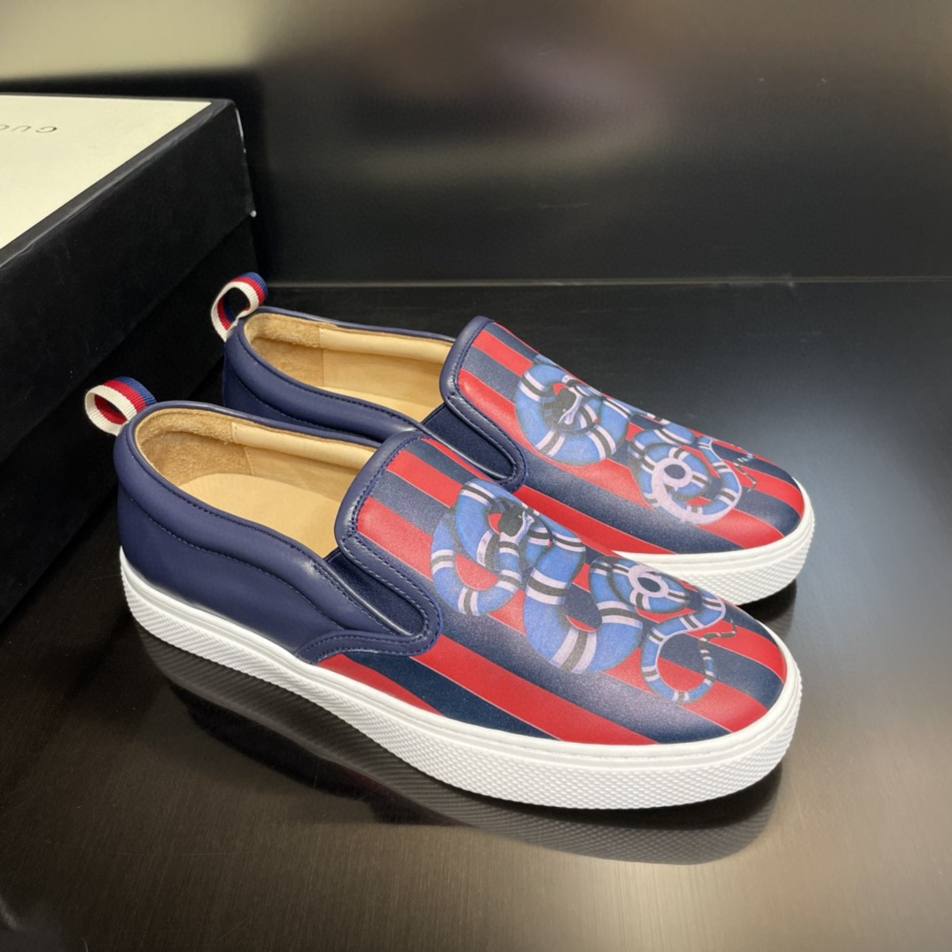 Gvc*1 Men’s Kingsnake Print Slip-On Sneaker Blue For Men 407362