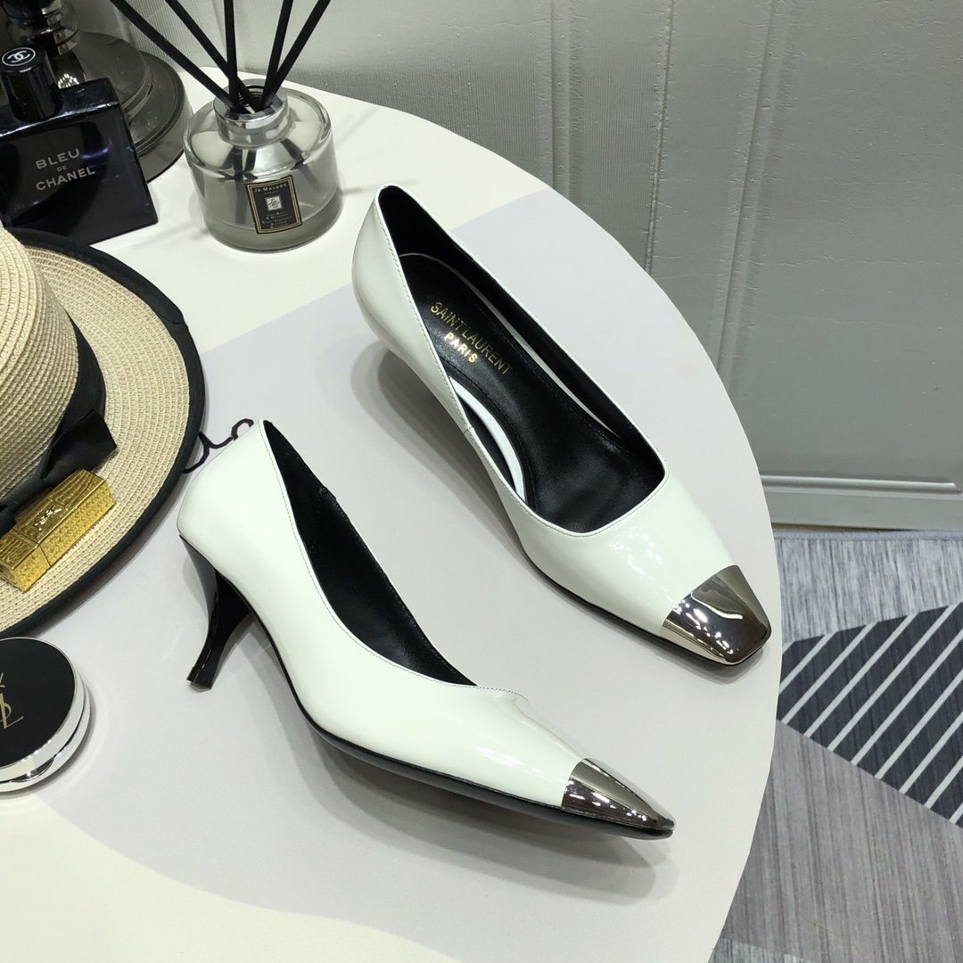 Sa1nt Lau*nt Women’s Blade Slingback Pumps White For Women Y51