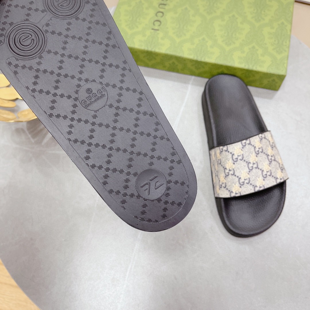 Gvc*1 Women’s GG Slide Sandal With Bees Black For Women 407345