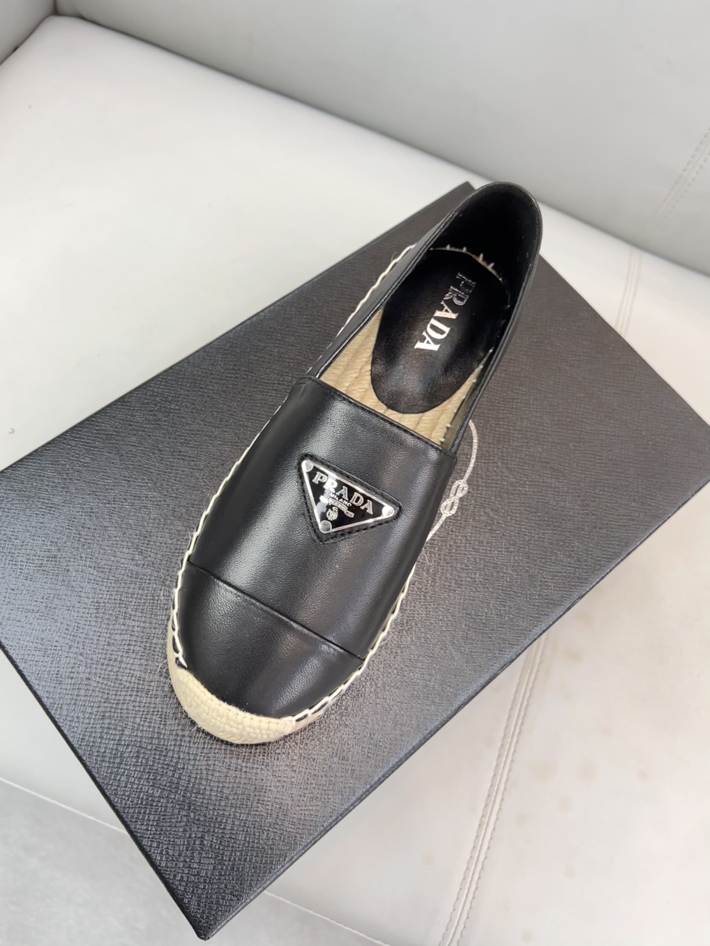 Pra*a Nappa Espadrillas Black For Women 0.8in/20mm PRD