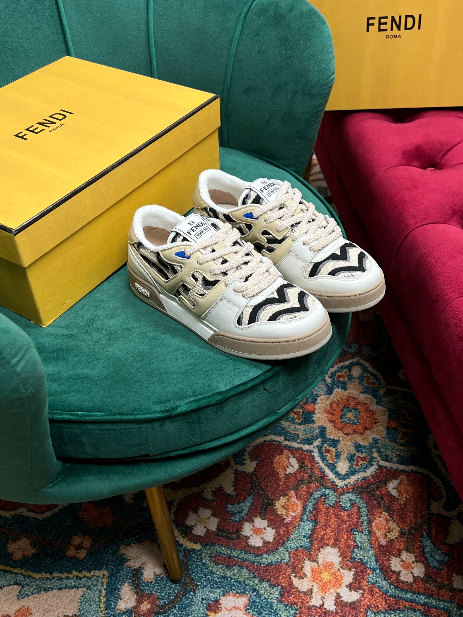 F**di Match Low Tops In Beige For Women