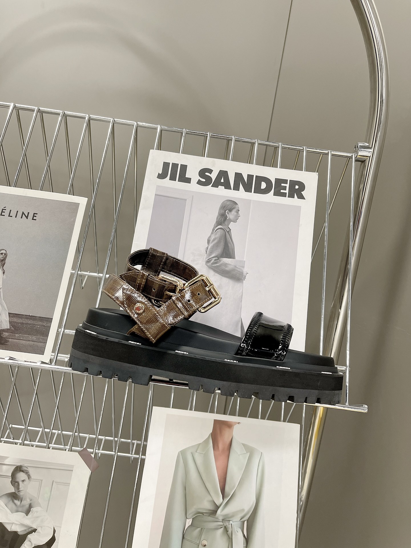 F**di Black Jacquard Sandals For Women