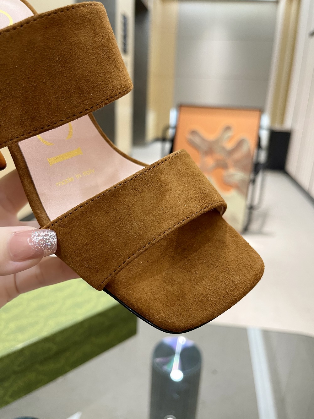 Gvc*1 Women’s Sandal With Bamboo Buckle Brown For Women GG‎