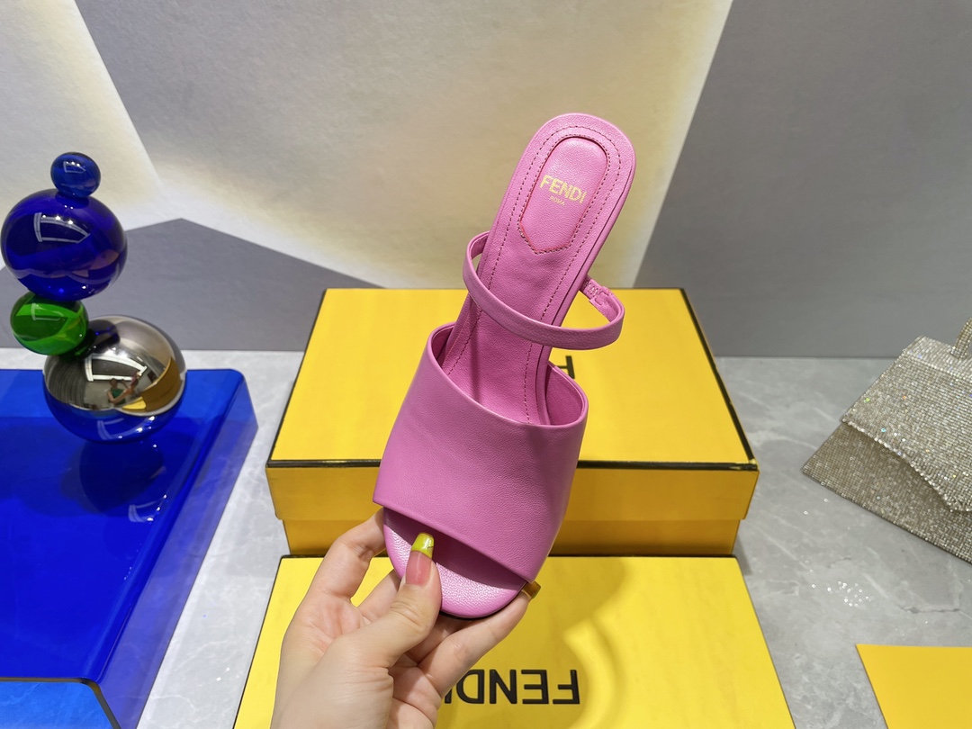 F**di First Dark Pink High-Heeled Sandals For Women