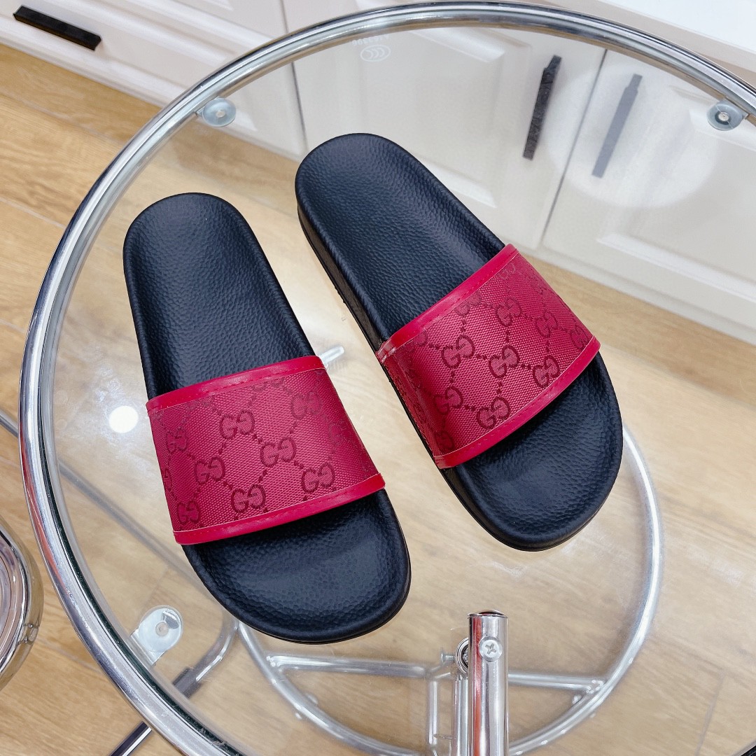 Gvc*1 Men’s GG Slide Sandal Red For Men 407345