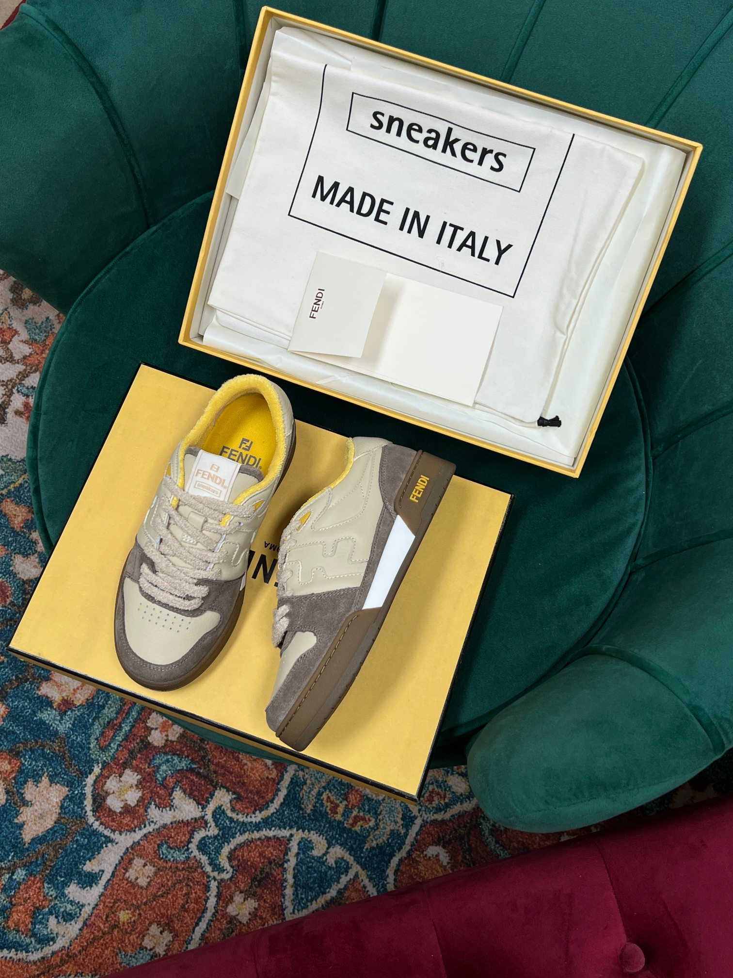 F**di Match Low Tops In Beige For Women 8E8252AHH2F1FHU