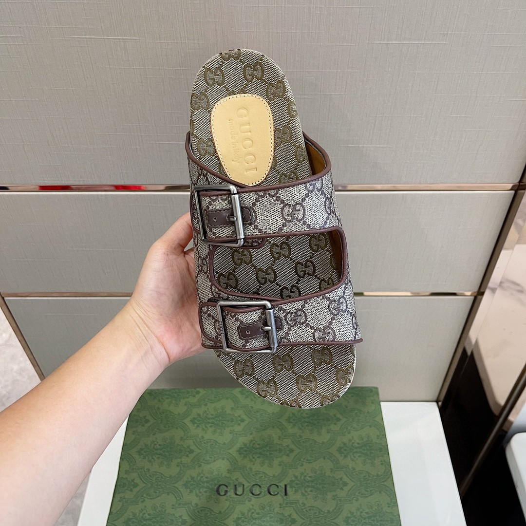 Gvc*1 Men’s Slide Sandal With Straps Gray Orange For Men 658020 2HK60