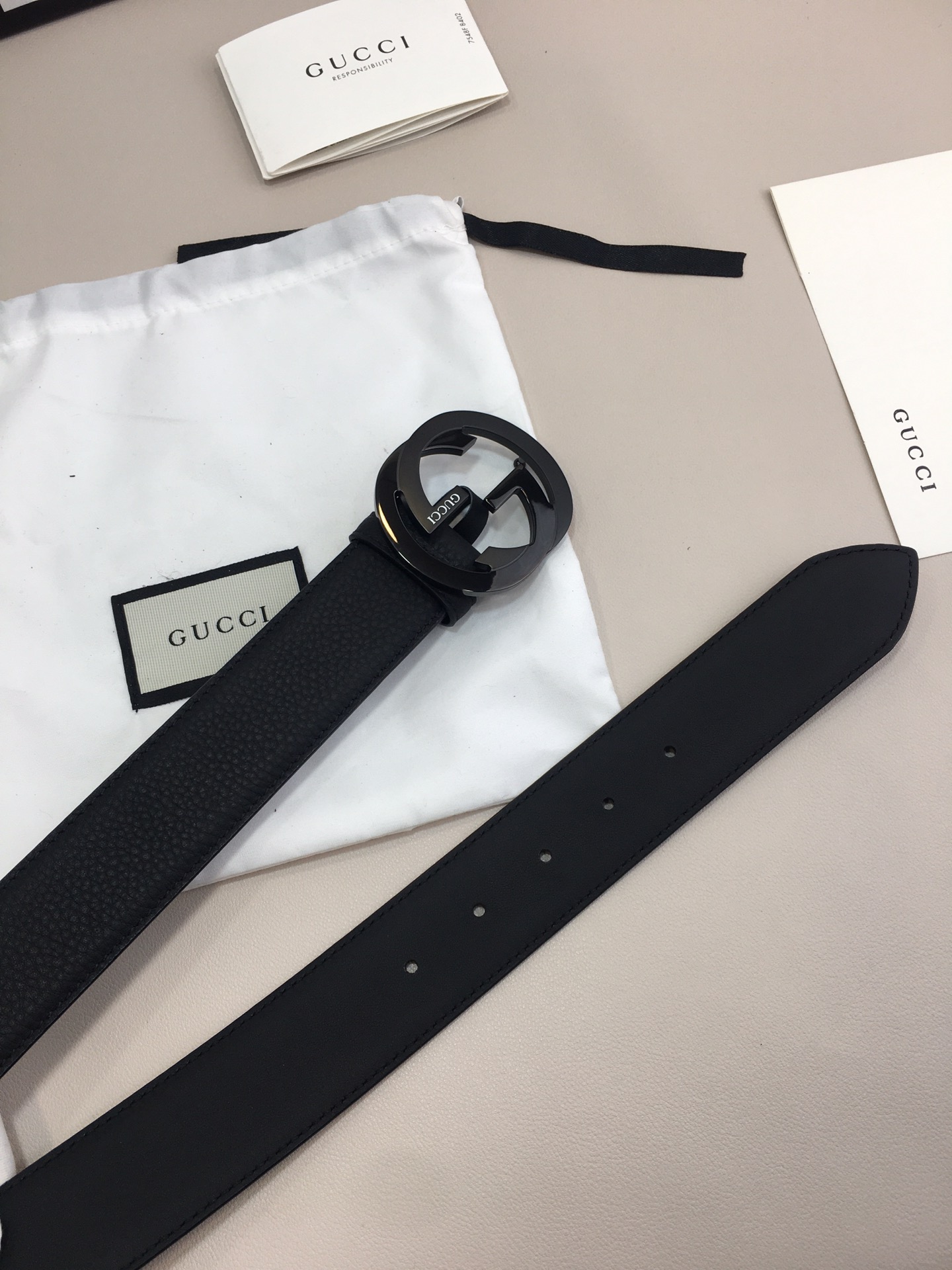 Gvc*1 GG Marmont Reversible Belt Black