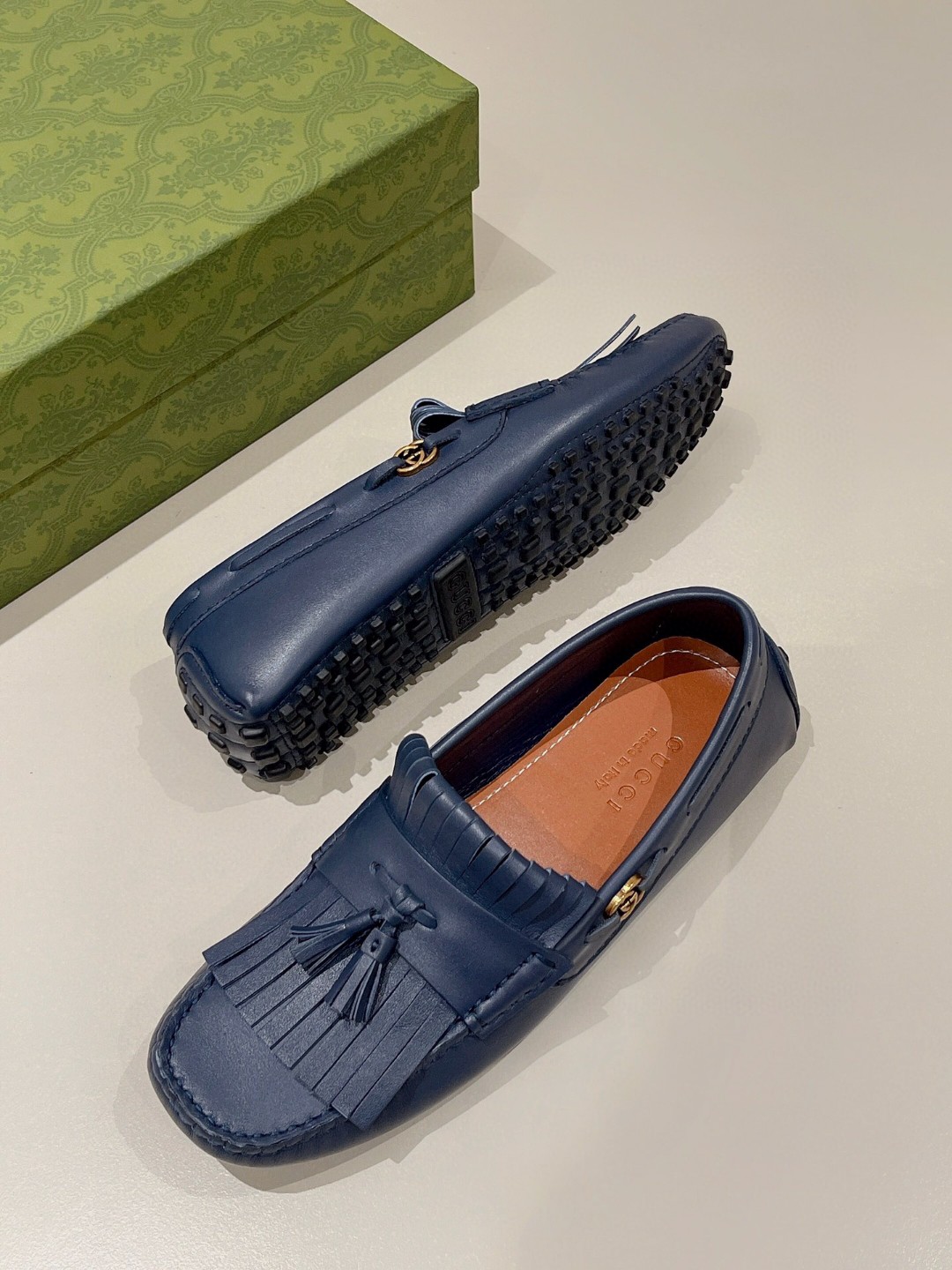 Gvc*1 Men’s Loafer With Driver Interlocking G Blue For Men 624699