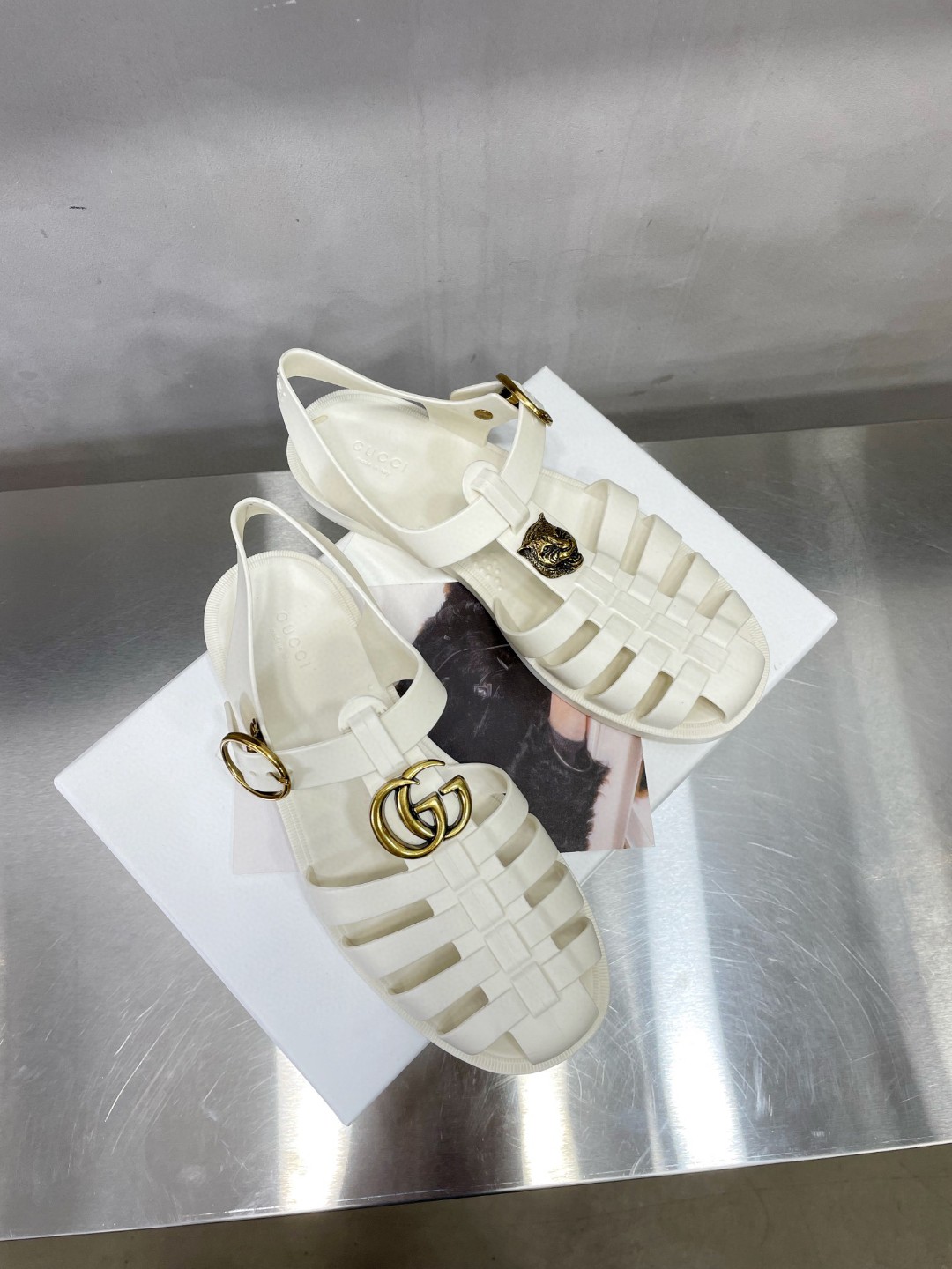 Gvc*1 Women’s Rubber Buckle Strap Sandal White For Women 463463