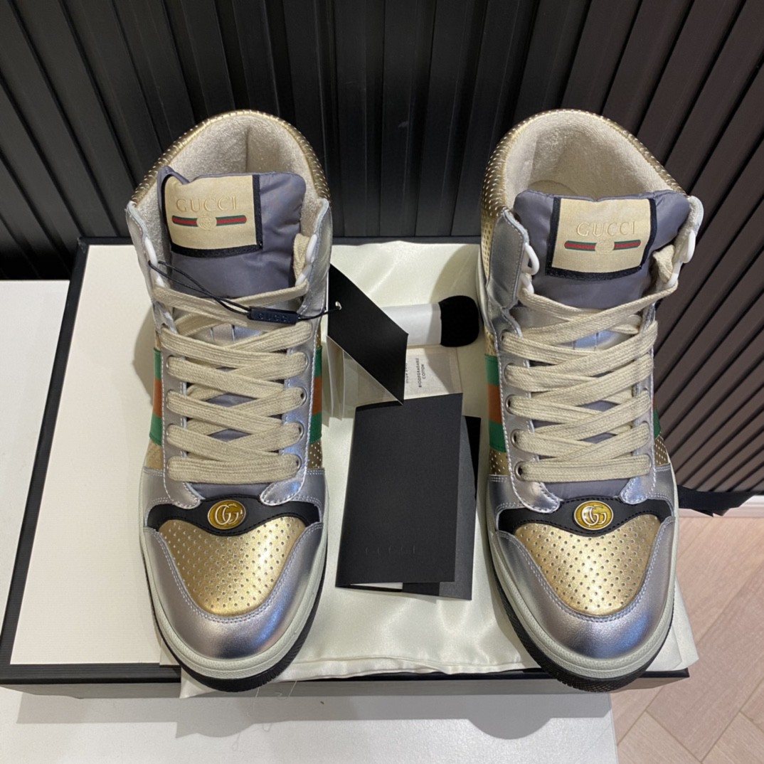 Gvc*1 Men’s Screener High-top Sneakers Silver Gold For Men 5634850