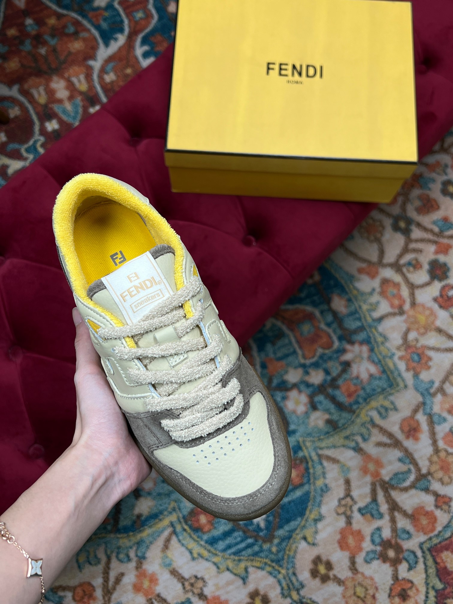 F**di Match Low Tops In Beige For Women 8E8252AHH2F1FHU