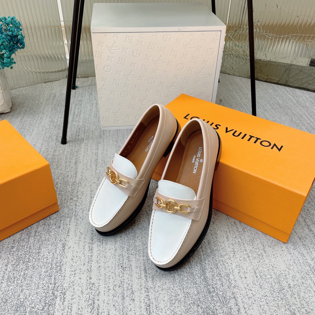 L0vis Vvtt0n Women’s Chess Flat Loafe Beige For Women LV