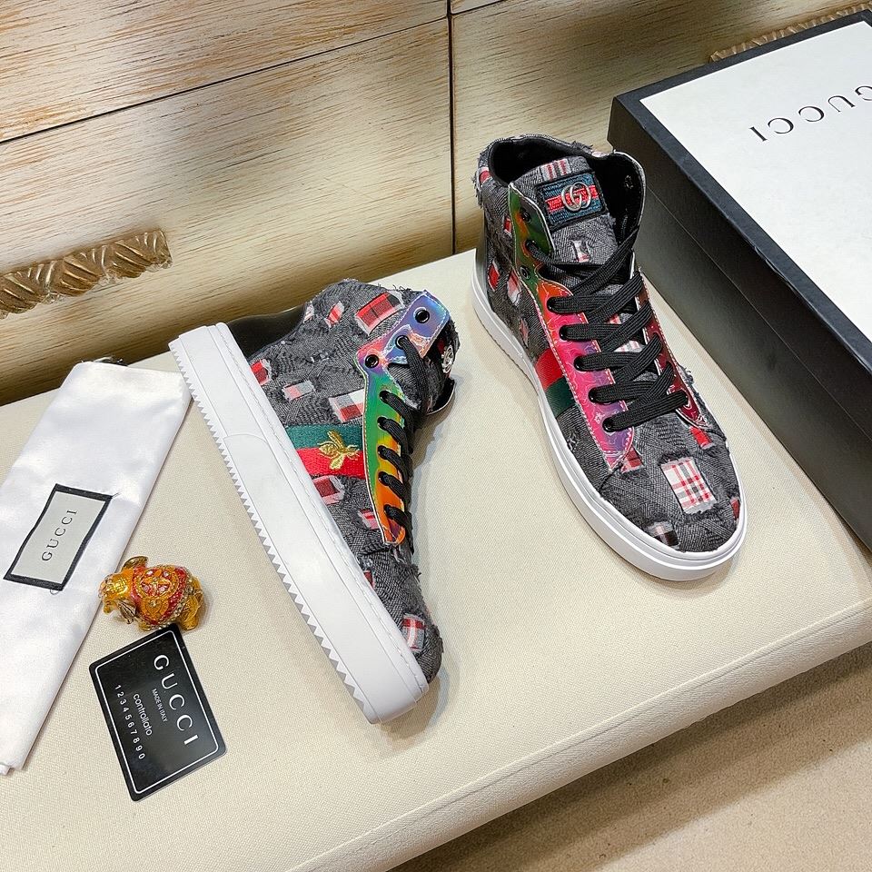 Gvc*1 Men’s Basket Jean’s High Top With Bee Sneaker Black For Men