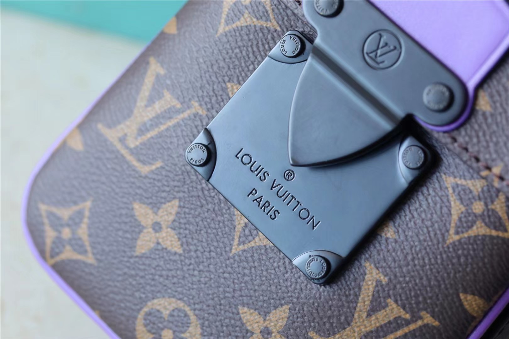 L0vis Vvtt0n S-Lock Vertical Wearable Wallet Monogram Macassar Purple For Men, Men’s Bags, Shoulder And Crossbody Bags 7.5in/19cm LV