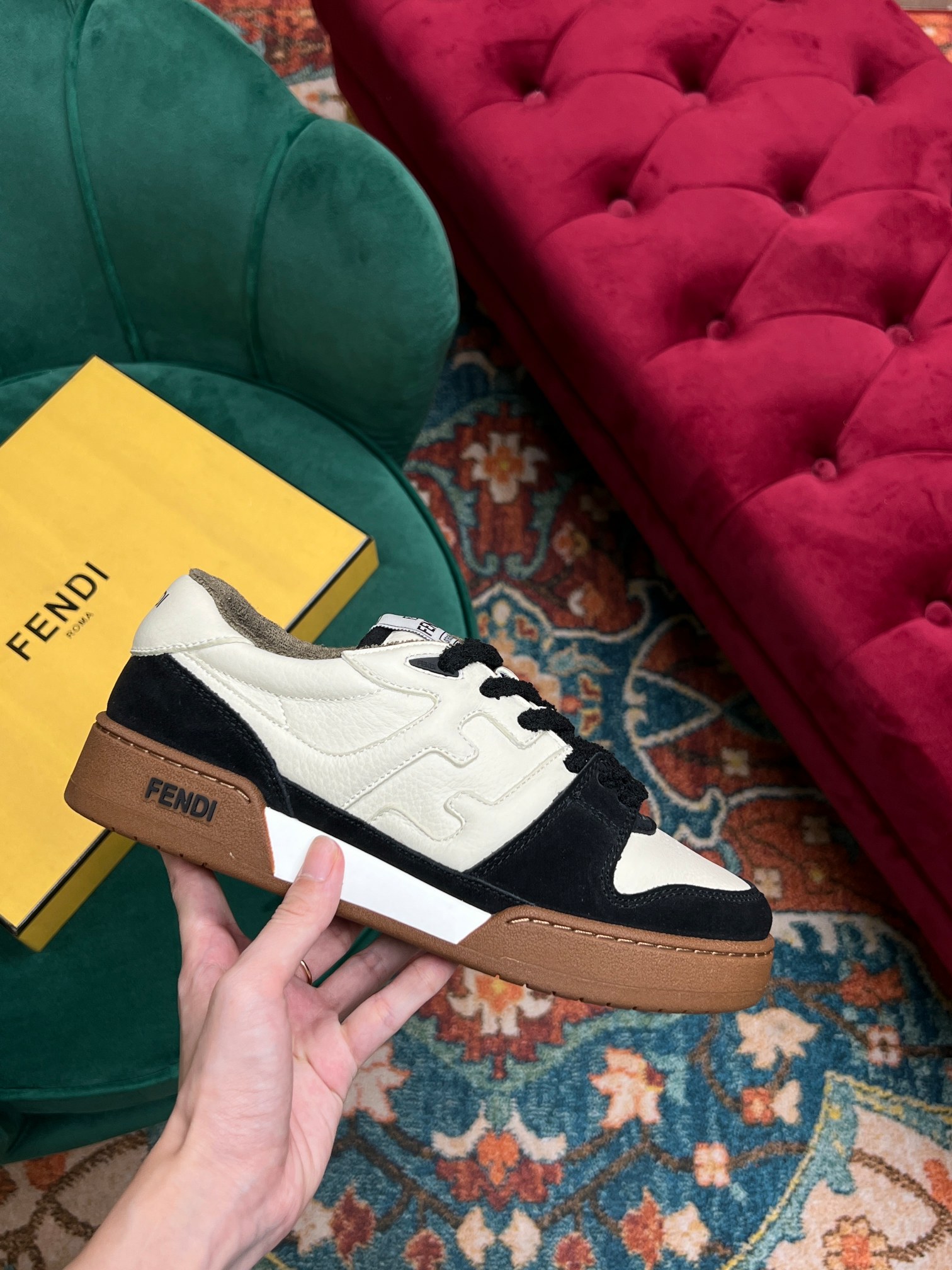 F**di Match Low Tops In Black For Women 8E8252AHH2F1FZB