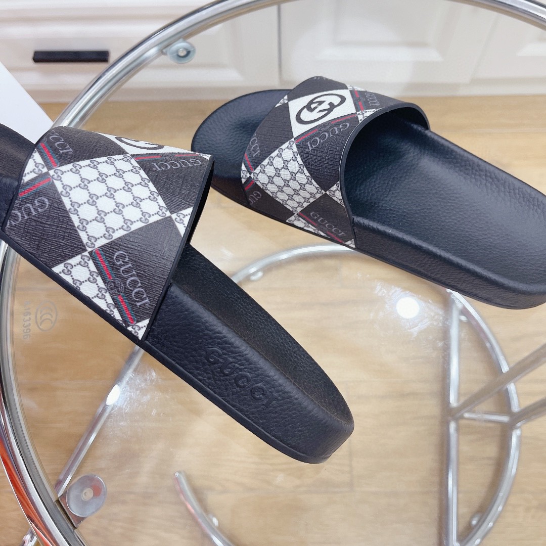 Gvc*1 Women’s Logo GG Svp*me Slides With Web Black For Women 408508