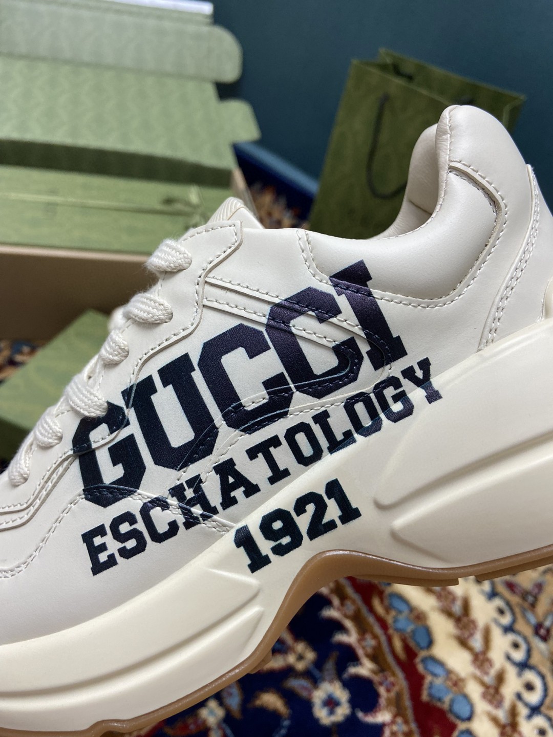 Gvc*1 Women’s Rhyton Sneakers With 25 White Ivory For Women ‎663339 2SH00 9522