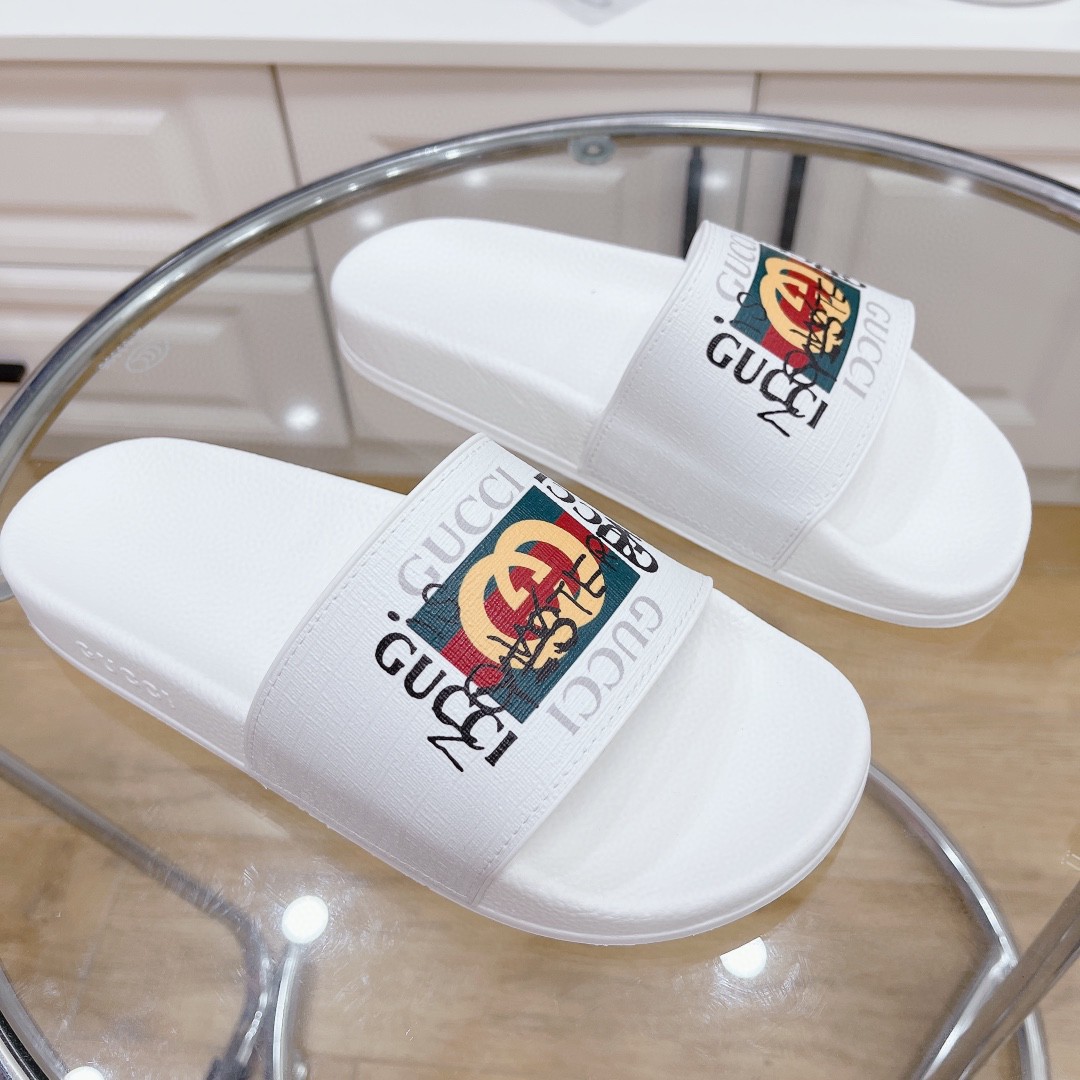 Gvc*1 Women’s Slide Sandal With GG Web White For Women 407345