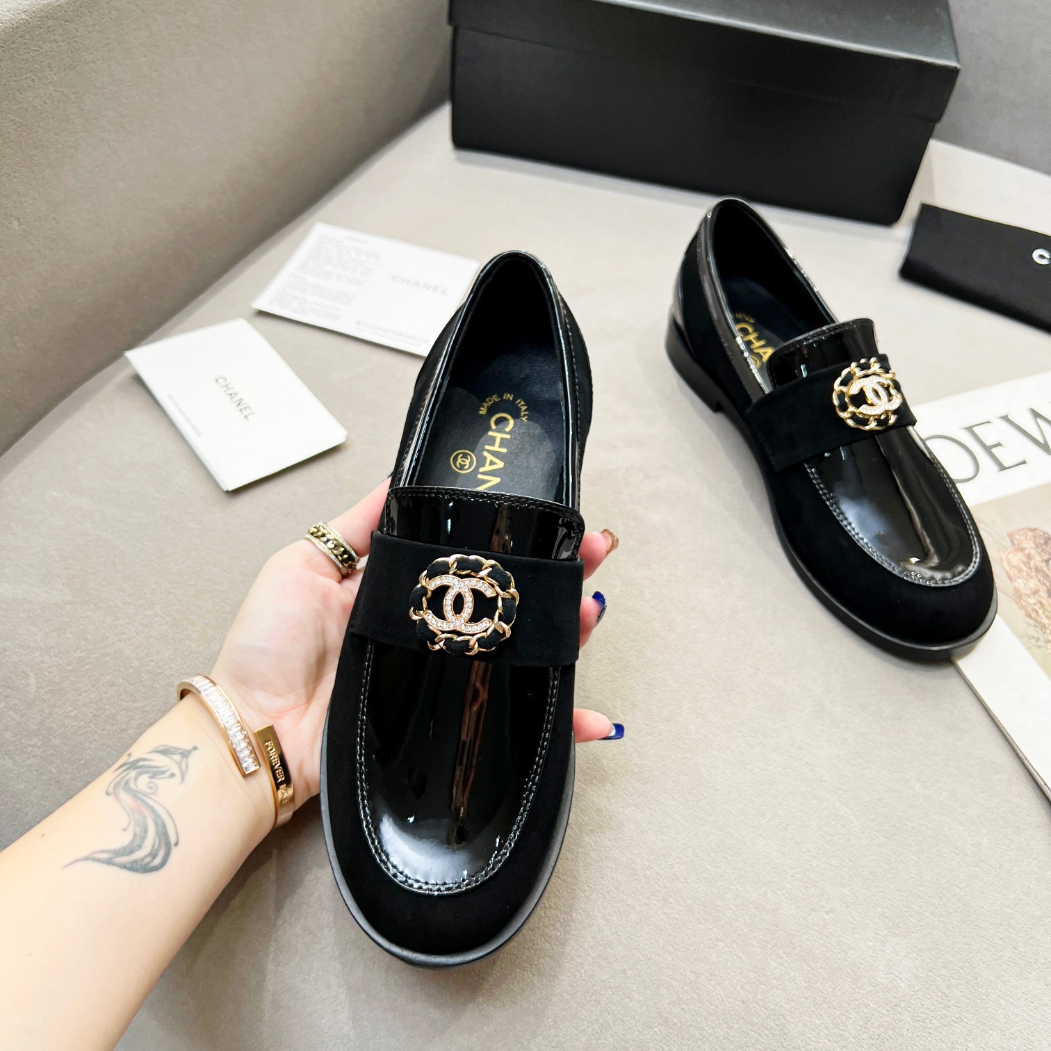 Ch**el Women’s Loafers Black For Women