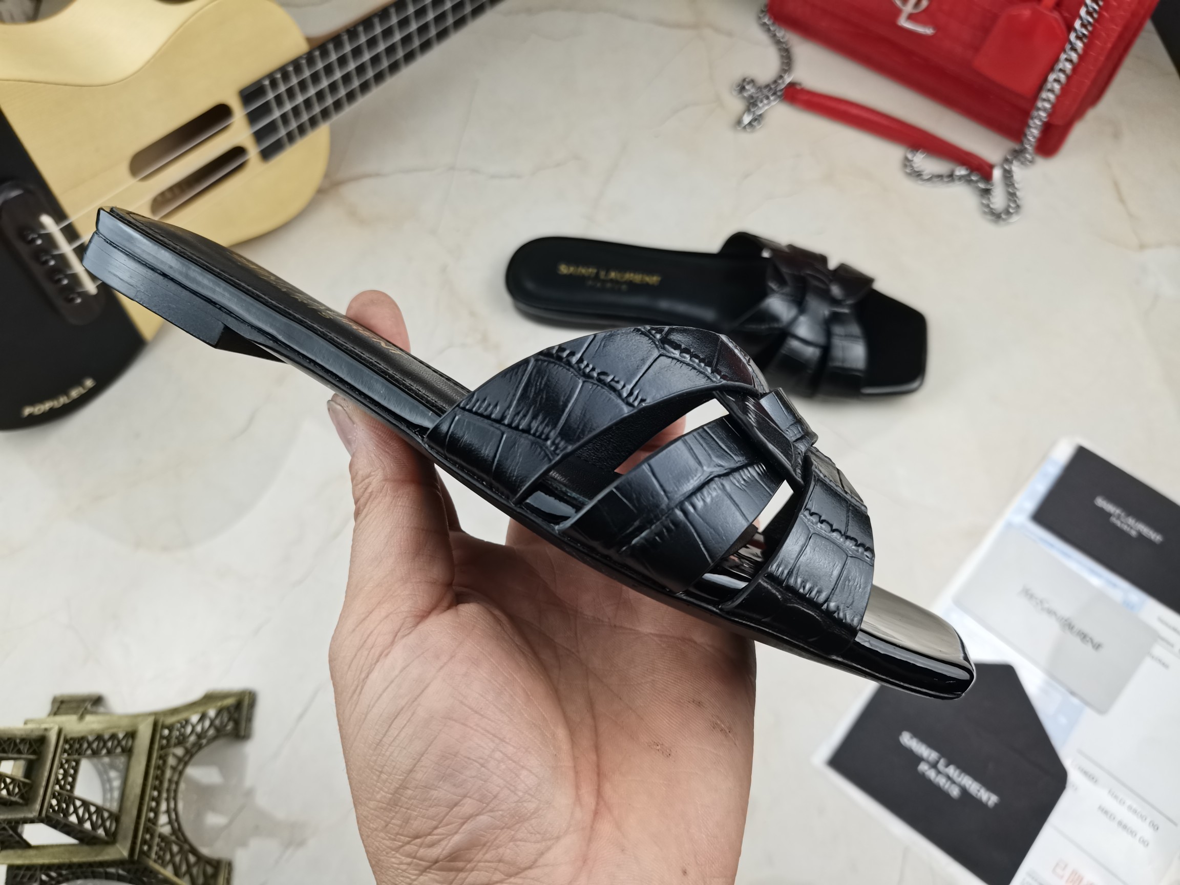 Sa1nt Lau*nt Women’s Tribute Flat Mules Black For Women Y51